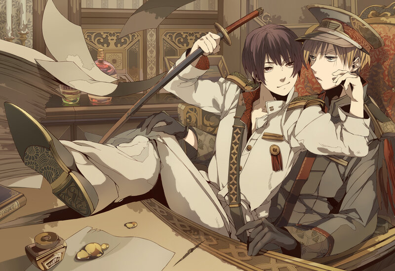 Two soldiers in a study
