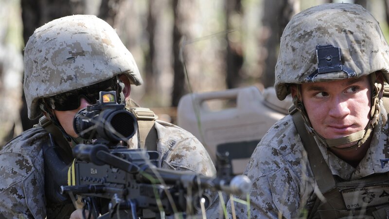 Two Soldiers in Forest — Green