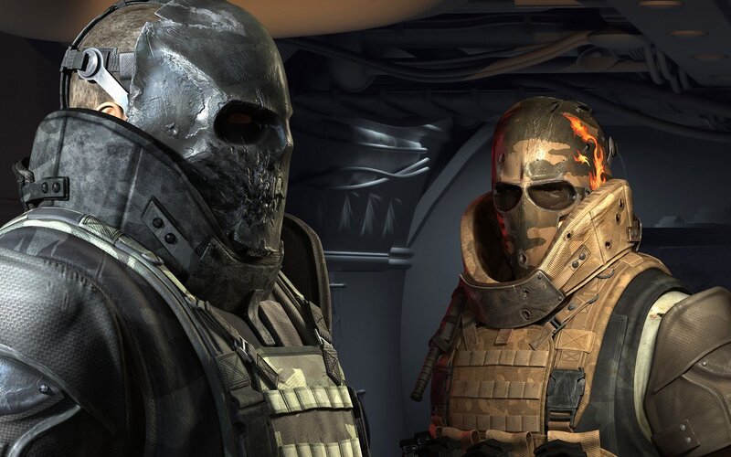 Two Soldiers in Helmets
