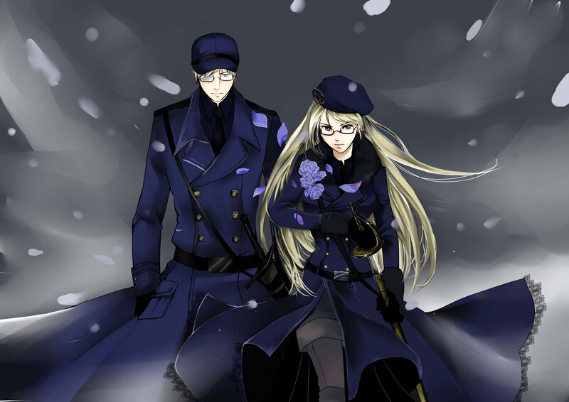 Two Soldiers in Snow — Blue