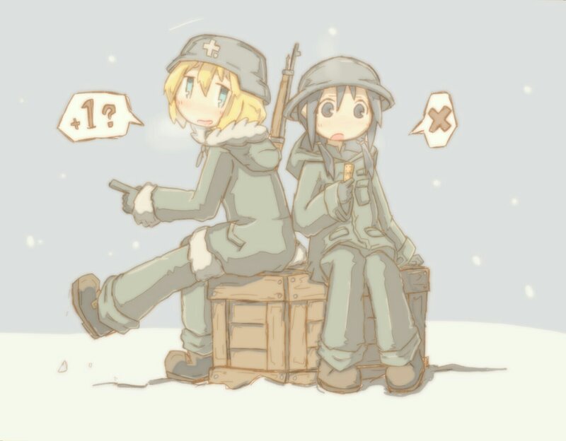 Two Soldiers in Snow — Gray, Cold