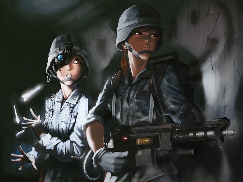 Two Soldiers in Tunnel