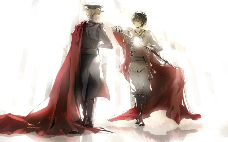 Two Soldiers in Uniform — Red, Dramatic