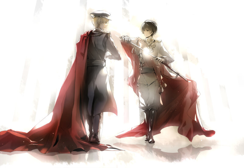Two Soldiers in Uniform — Red