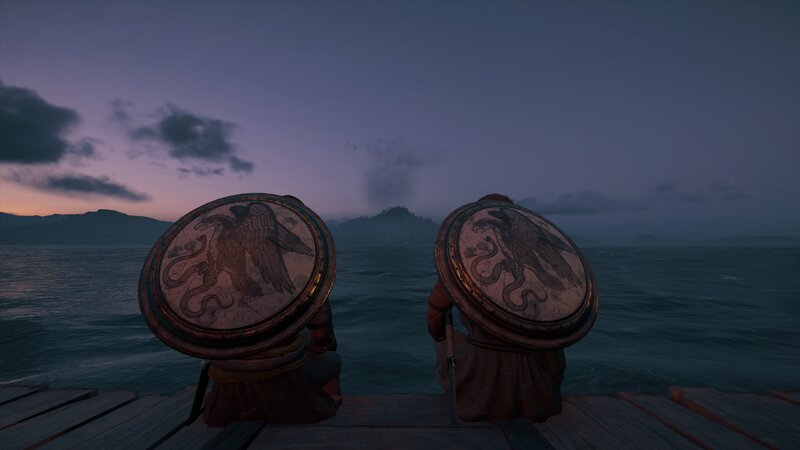 Two Soldiers on a Dock