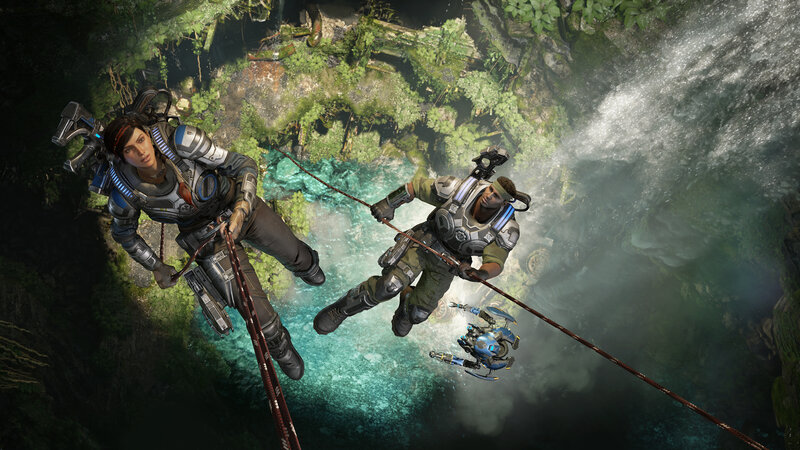 Two Soldiers Rappelling