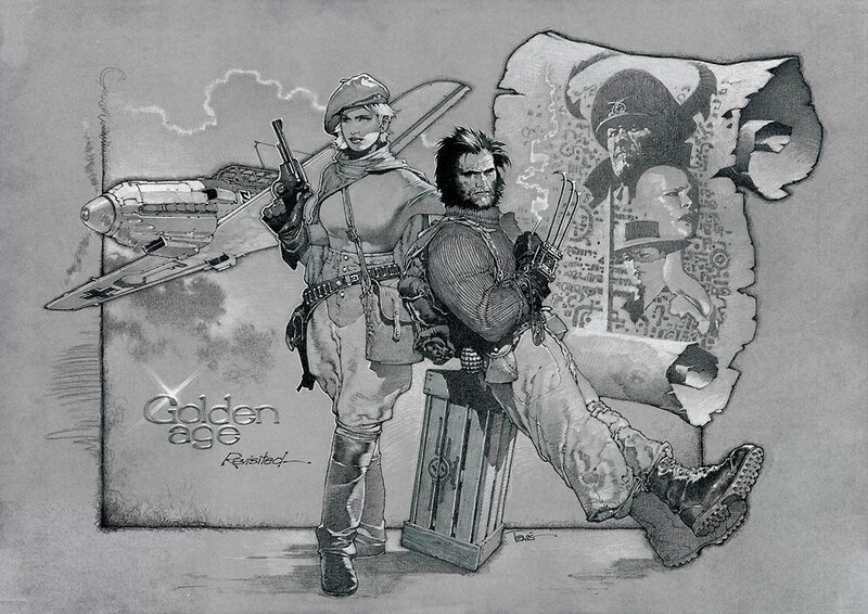 Two Soldiers with Weapons — Gray