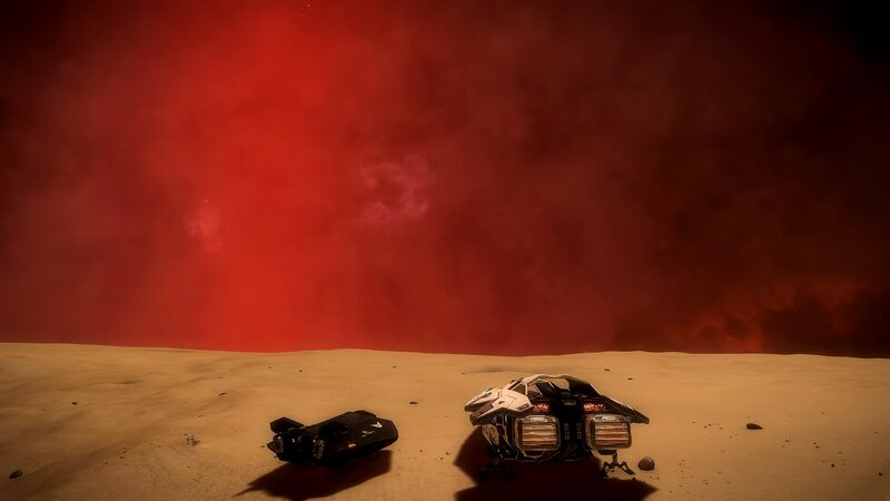 Two Spacecraft on Desert