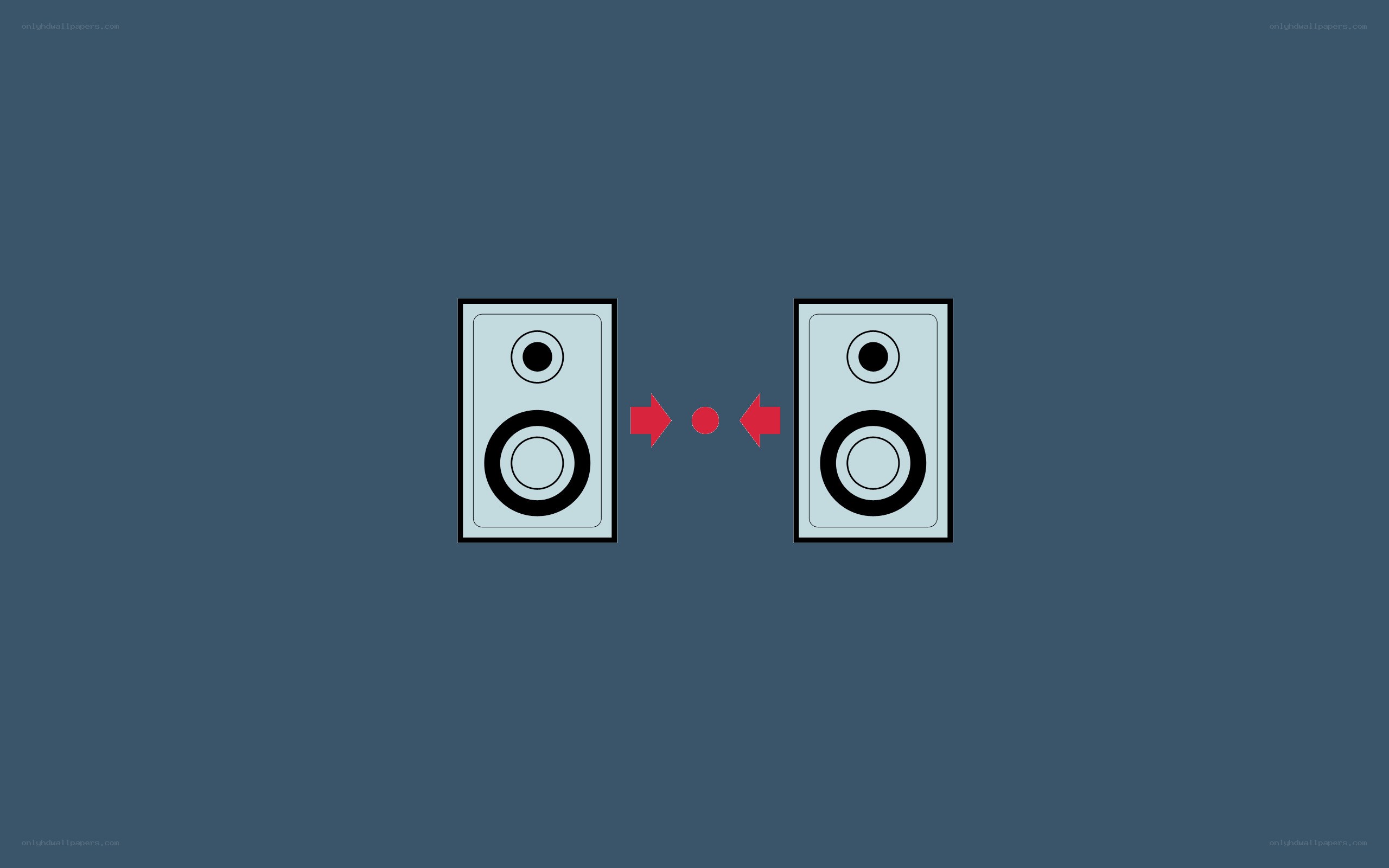 two speakers facing each other