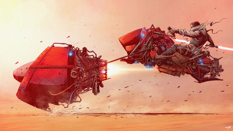 Two Speeders in Desert