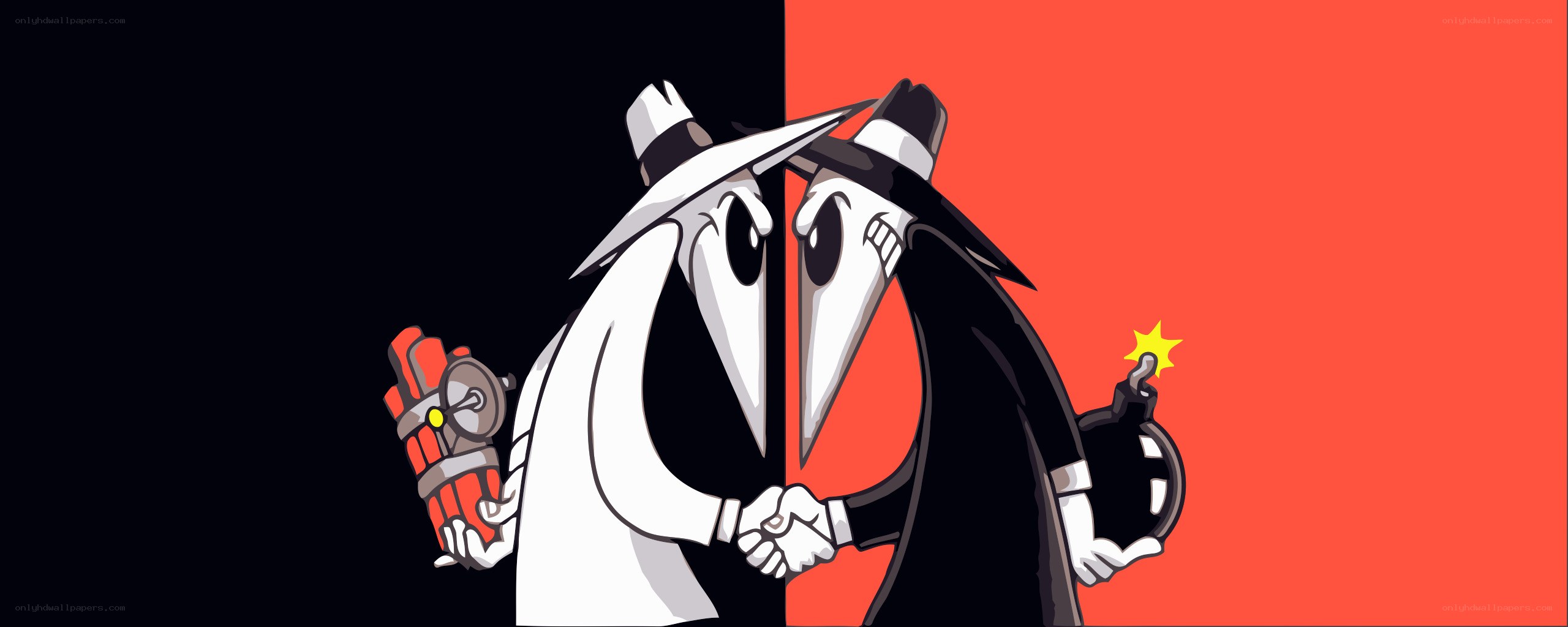 Two spies shaking hands