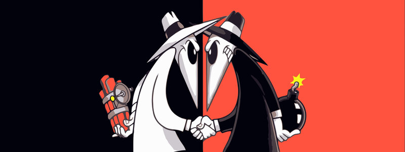 Two spies shaking hands