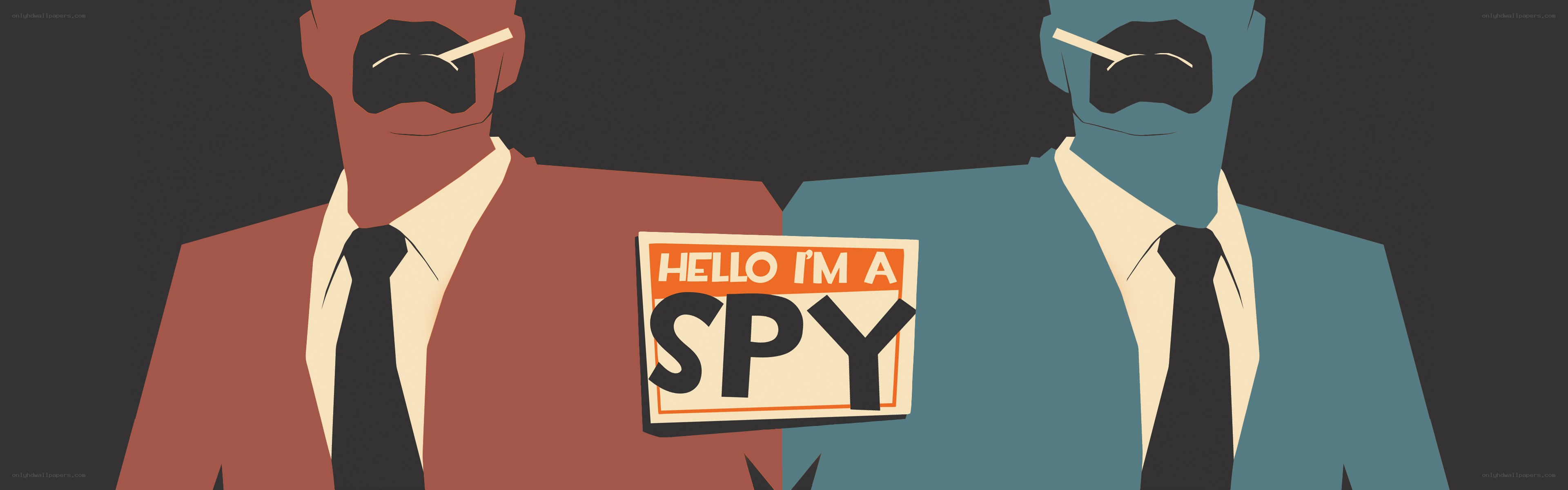 two spies with name tag