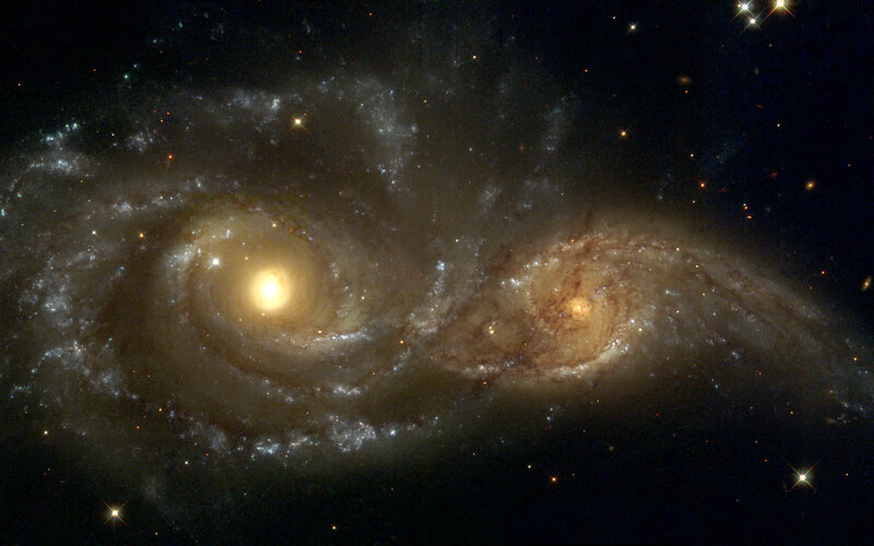 Two Spiral Galaxies — Black, Cosmic, Night, Photograph, Stars, Gas Clouds