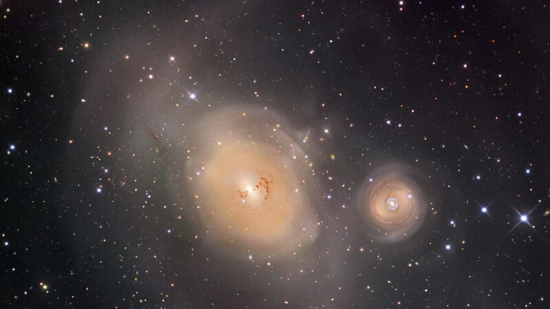 Two Spiral Galaxies — Black, Cosmic, Night, Photograph, Stars, Nebulae, Space