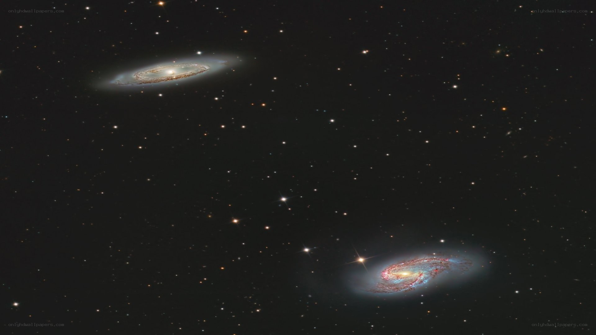 Two spiral galaxies in deep space