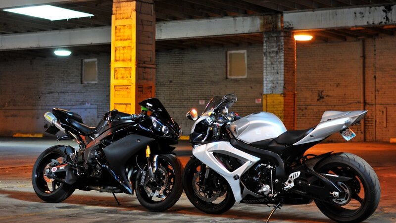 Two Sport Motorcycles — Black