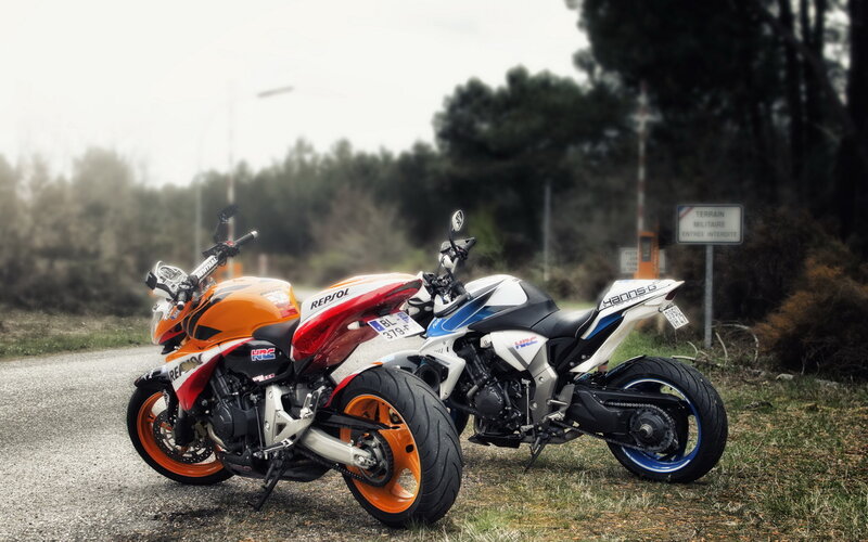 Two Sport Motorcycles — Orange