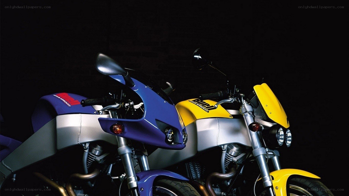 Two sport motorcycles side by side