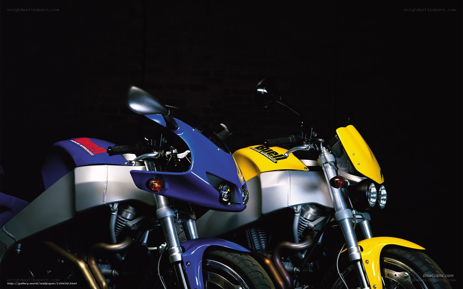 Two sport motorcycles side by side