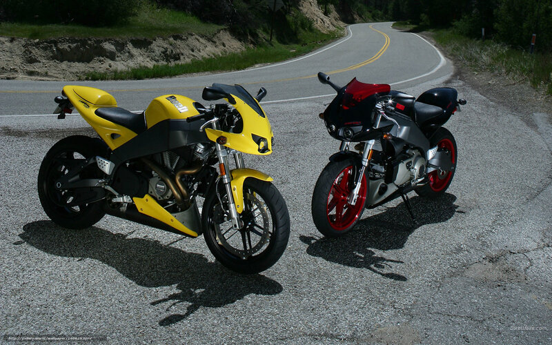 Two Sport Motorcycles — Yellow
