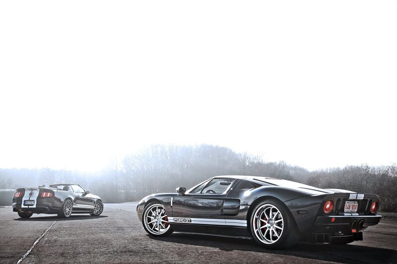 Two Sports Cars — Black, Dramatic