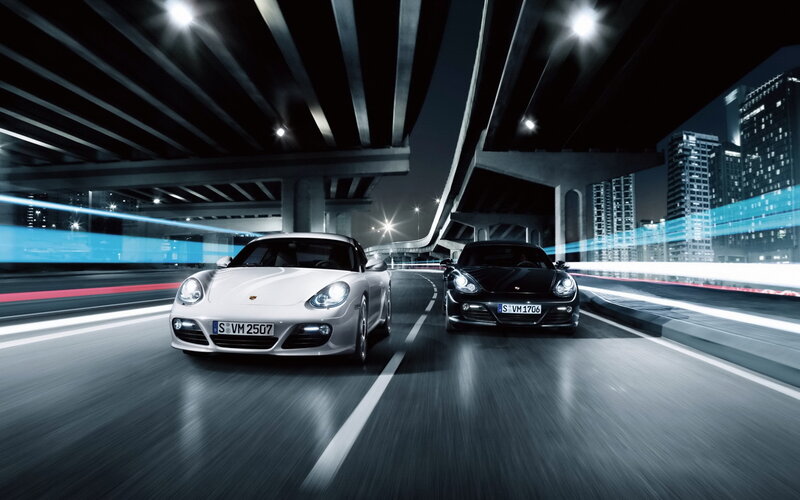 Two Sports Cars — Black, Dynamic