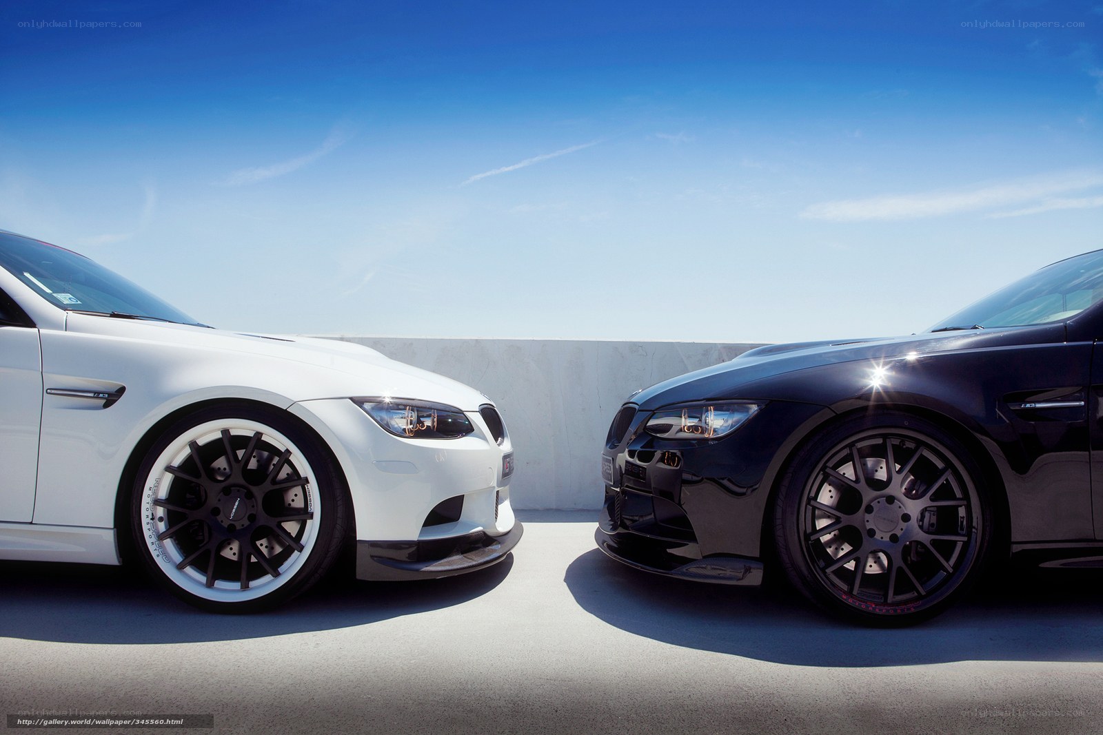 Two sports cars facing each other