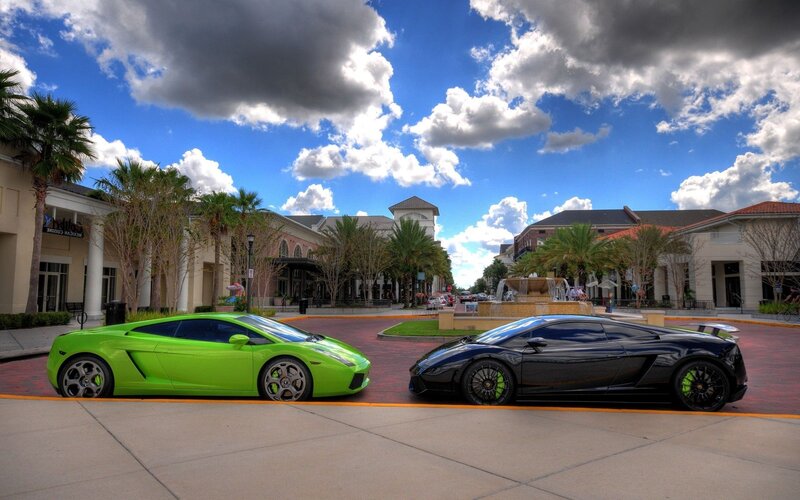 Two Sports Cars — Green