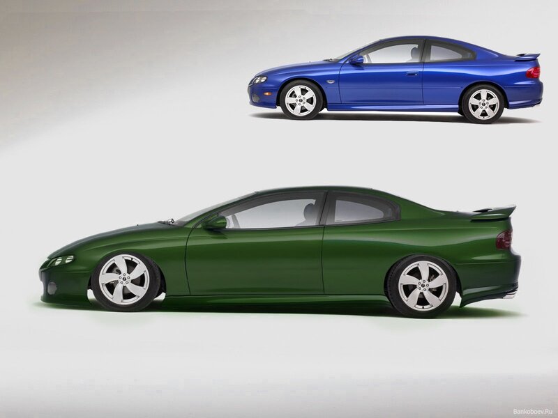 Two sports cars in blue and green