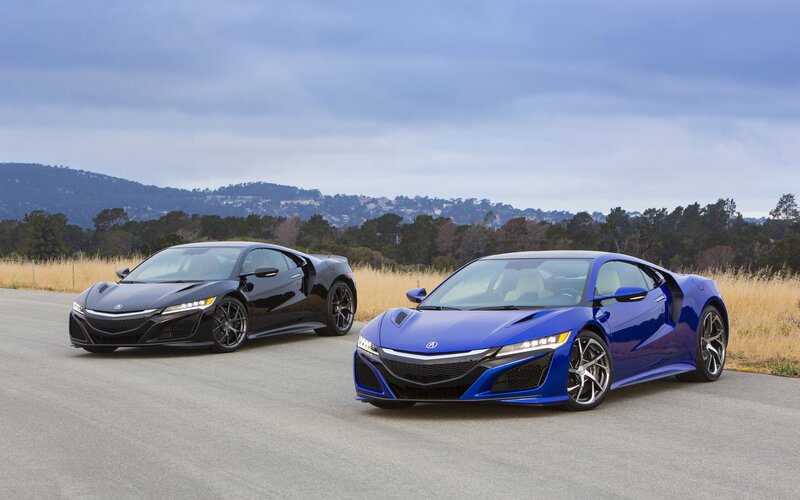 Two Sports Cars on Road — Blue, Calm