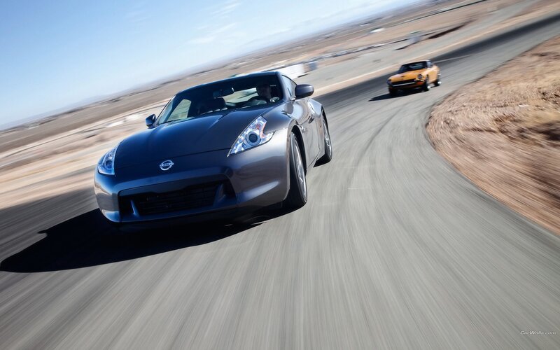 Two Sports Cars on Track — Blue, Dynamic