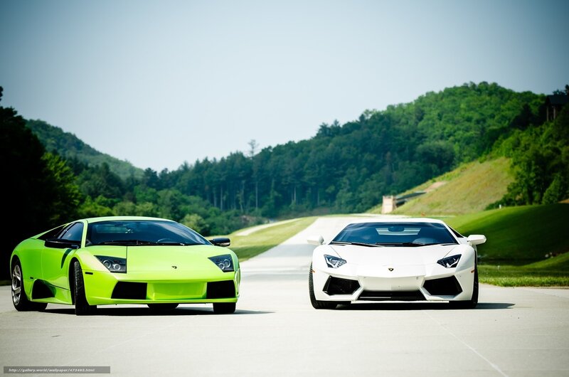 Two Sports Cars on Track — Green, Serene