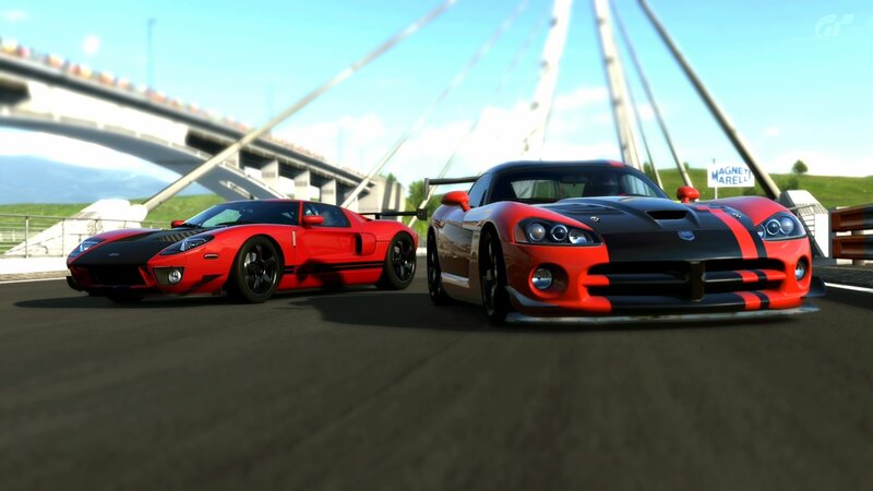 Two Sports Cars on Track