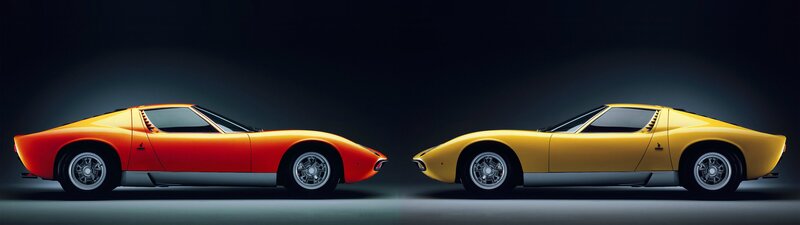 Two Sports Cars — Orange, Dramatic, Photograph
