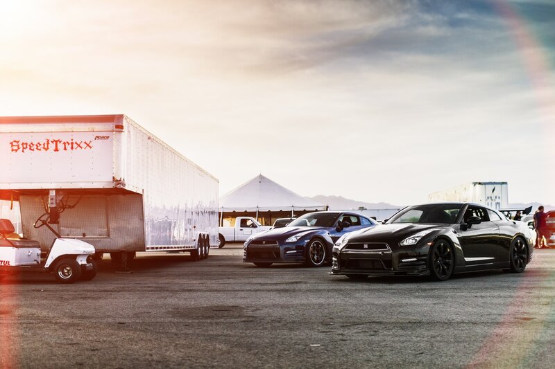 Two Sports Cars Parked — Black