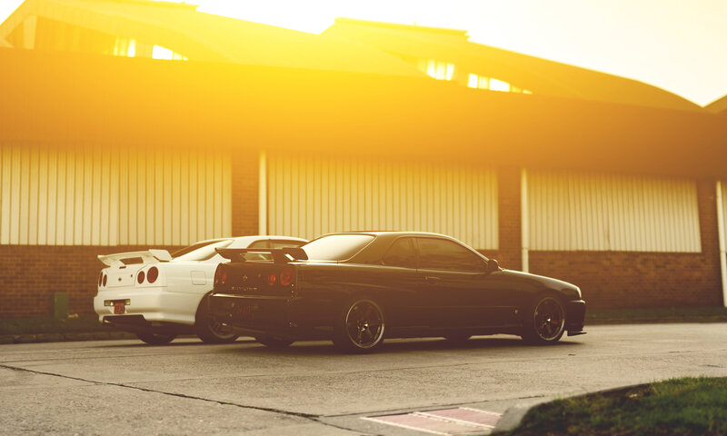 Two Sports Cars Parked — Yellow