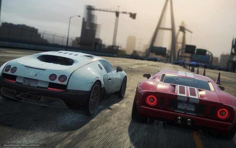 Two sports cars racing