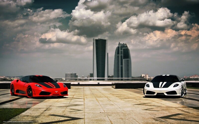 Two Sports Cars — Red, Dramatic, Afternoon
