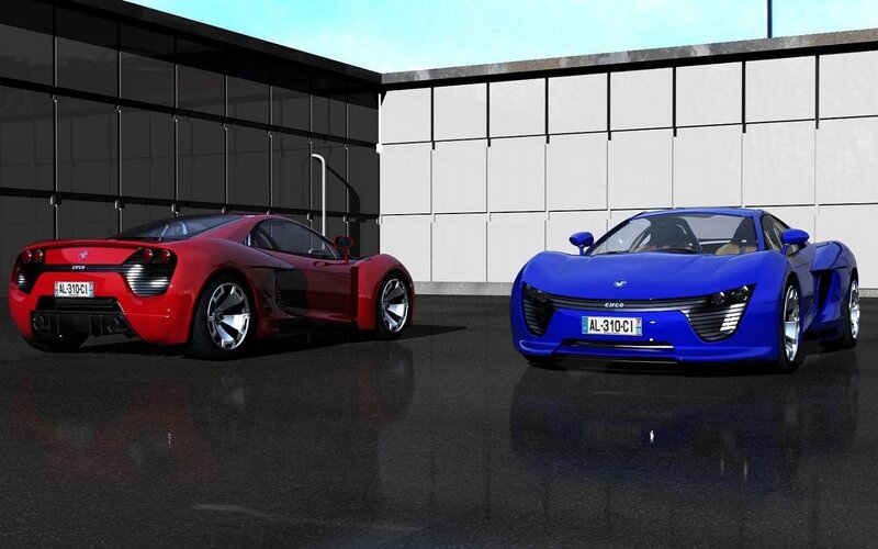 Two Sports Cars — Red, Modern