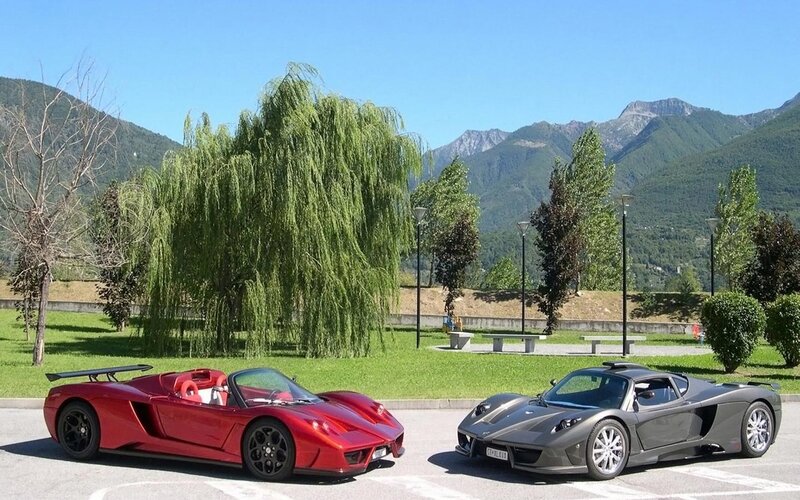 Two Sports Cars — Red, Serene