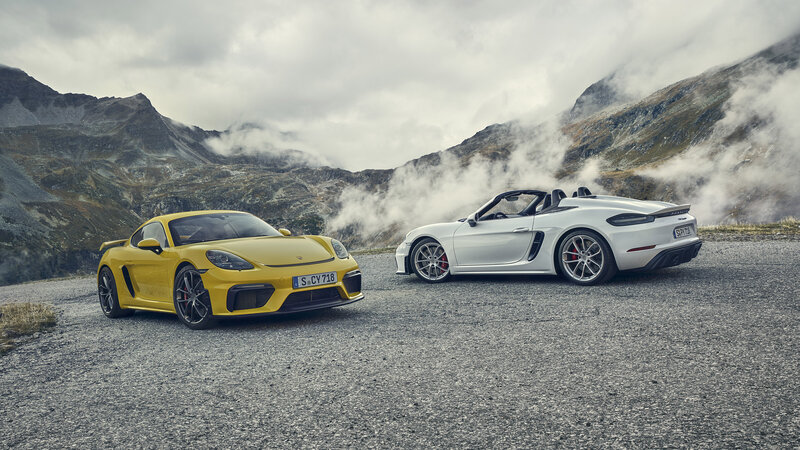 Two Sports Cars — Yellow, Dramatic, Photograph