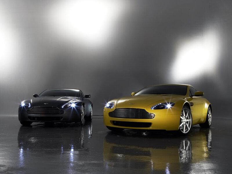 Two Sports Cars — Yellow, Dramatic