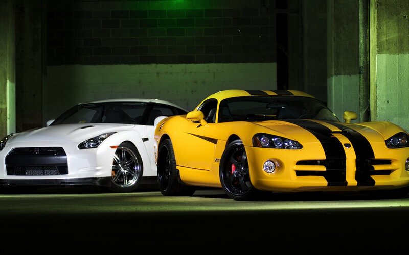 Two Sports Cars — Yellow