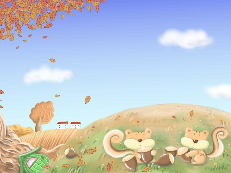 Two Squirrels in Field