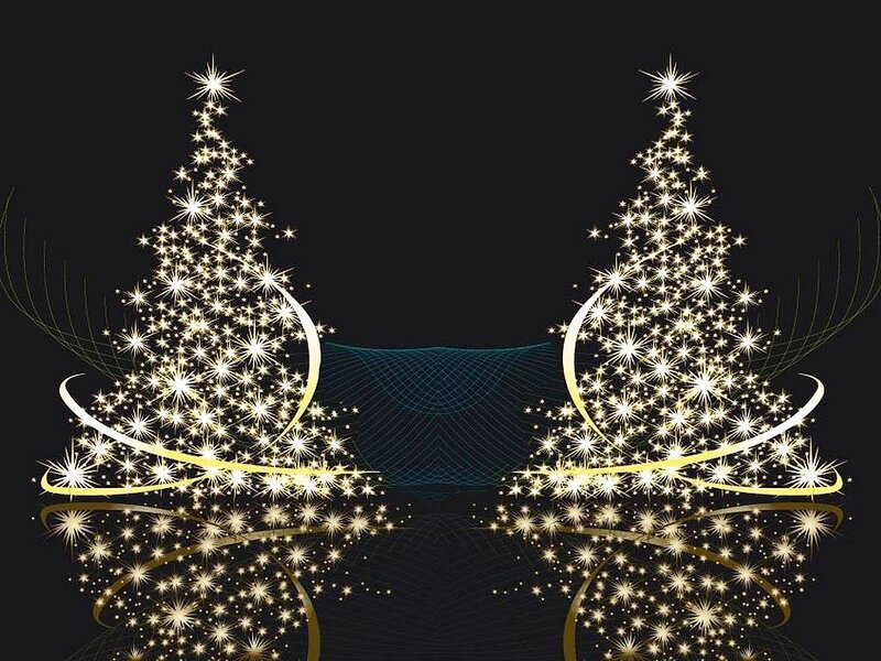 Two Starry Christmas Trees