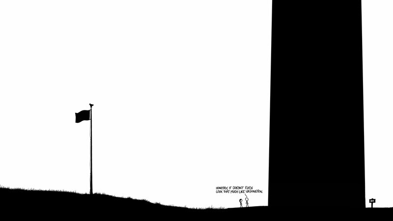 Two Stick Figures on Hill