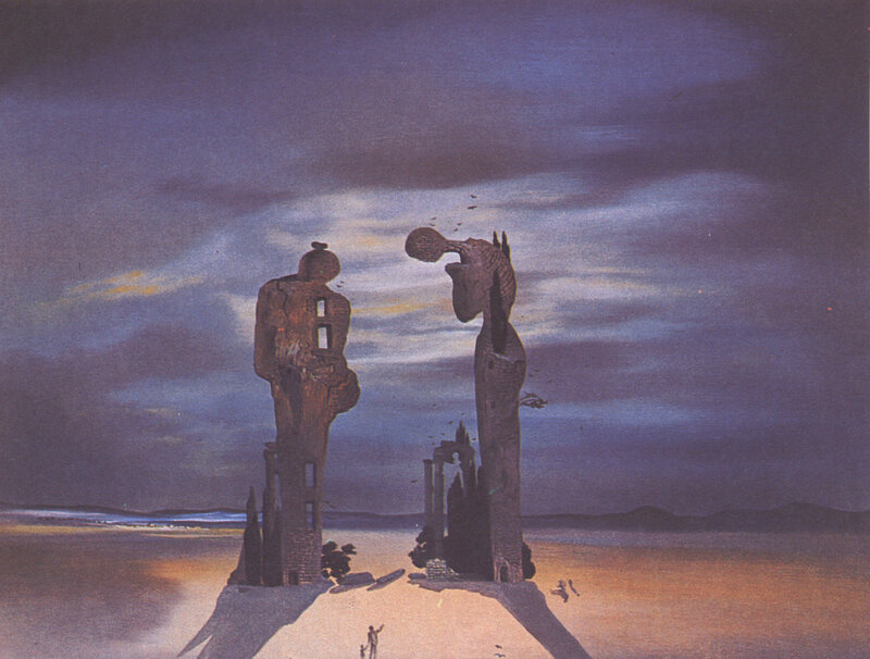Two Stone Statues — Purple