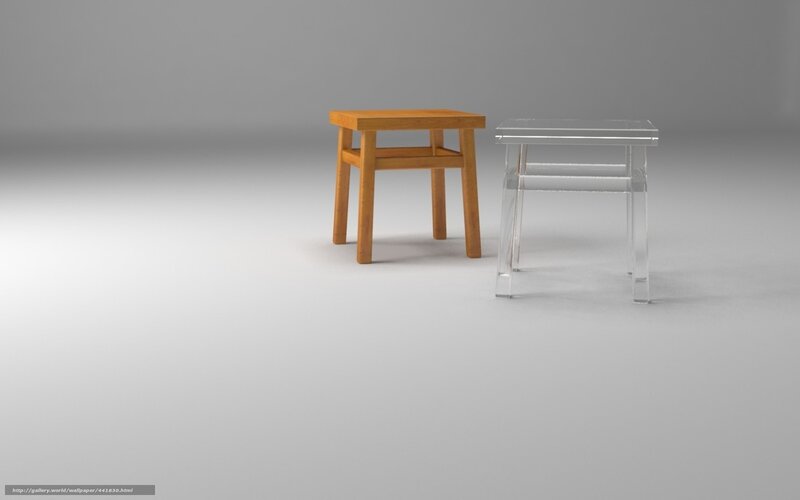 Two stools on a gray background