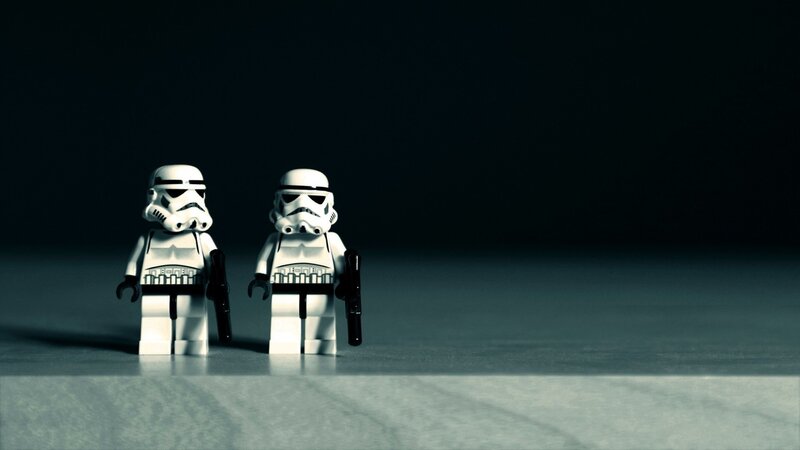 Two Stormtrooper Figures — White, Dramatic, Photograph, Toys